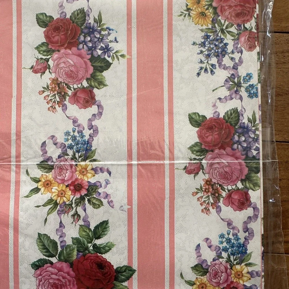 Vintage Carlton Cards Gift Wrap Lot Of‎ 10 Heavy Wrapping Paper Floral Flowers